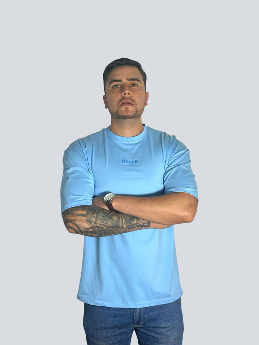 CAMISETA OVERSIZE TELA FRIA AZUL CAPRI