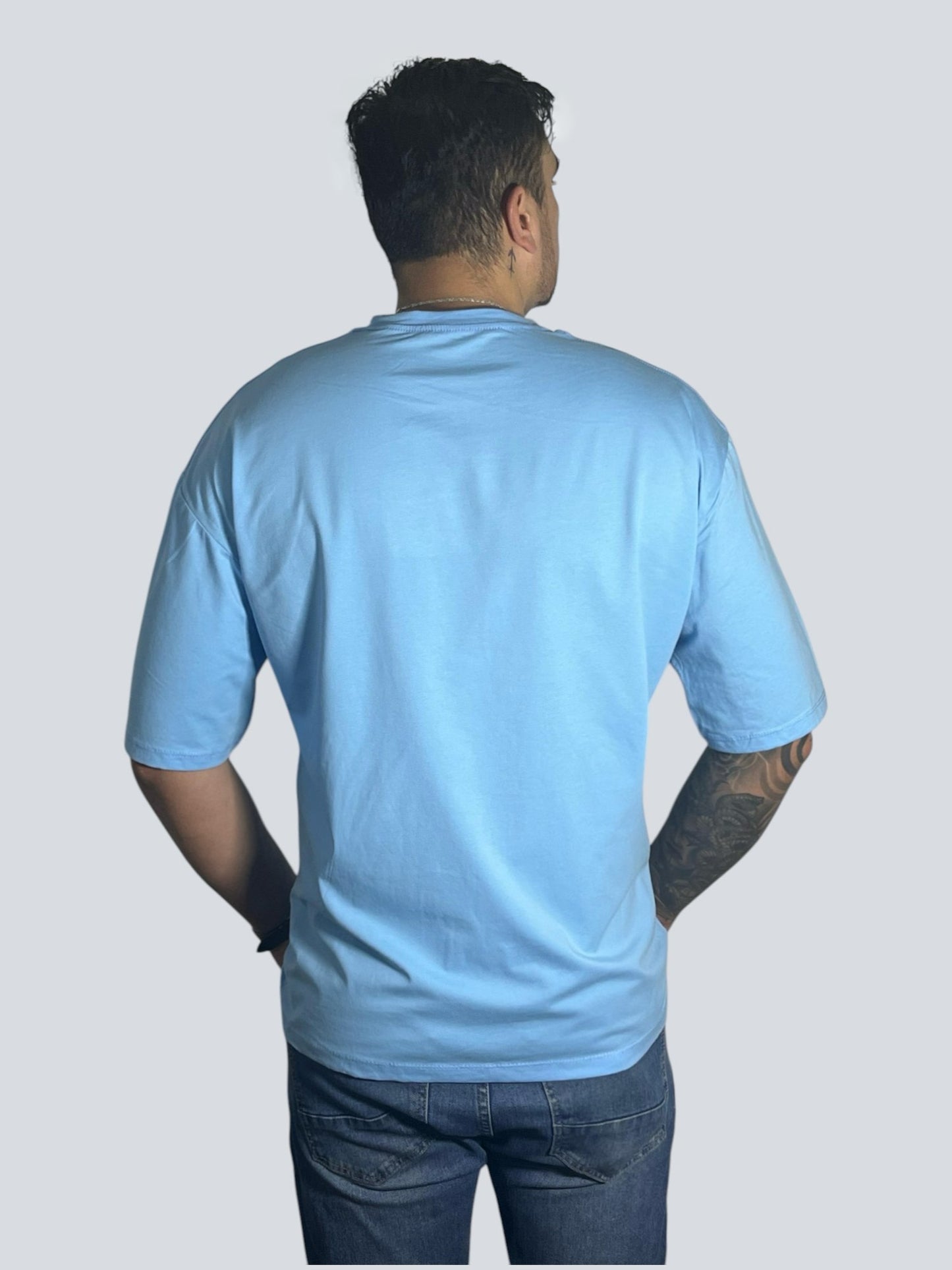 CAMISETA OVERSIZE TELA FRIA AZUL CAPRI