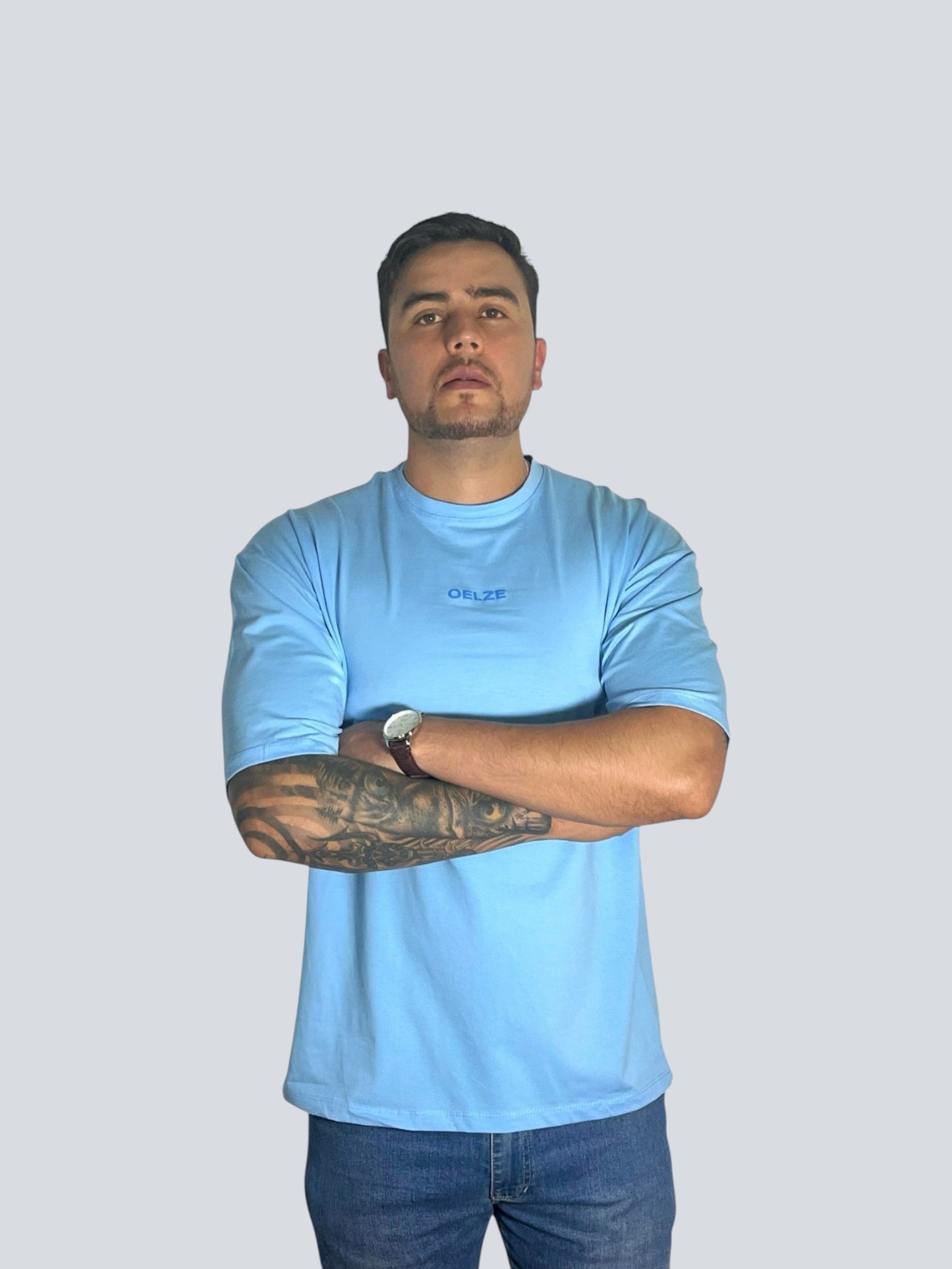CAMISETA OVERSIZE TELA FRIA AZUL CAPRI