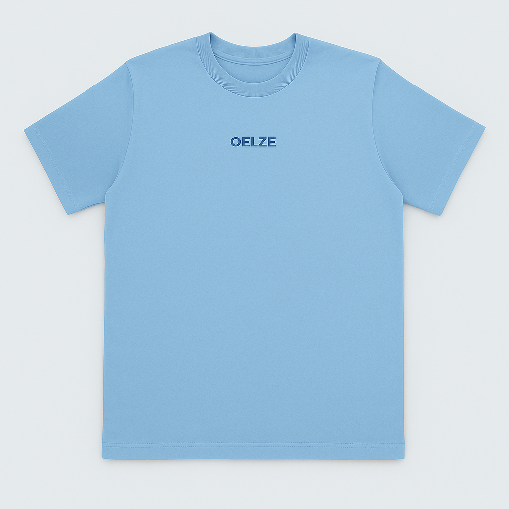 CAMISETA OVERSIZE TELA FRIA AZUL CAPRI