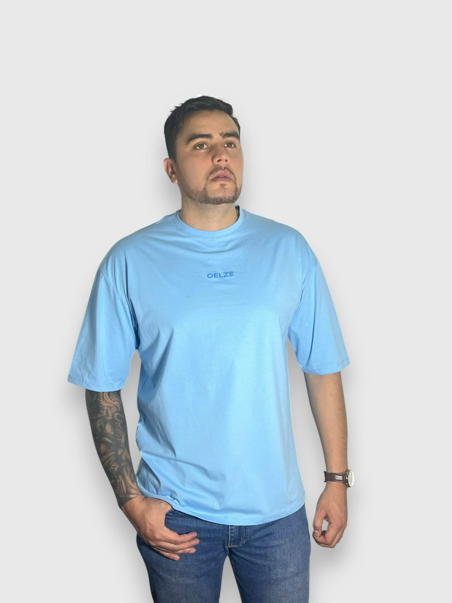 CAMISETA OVERSIZE TELA FRIA AZUL CAPRI