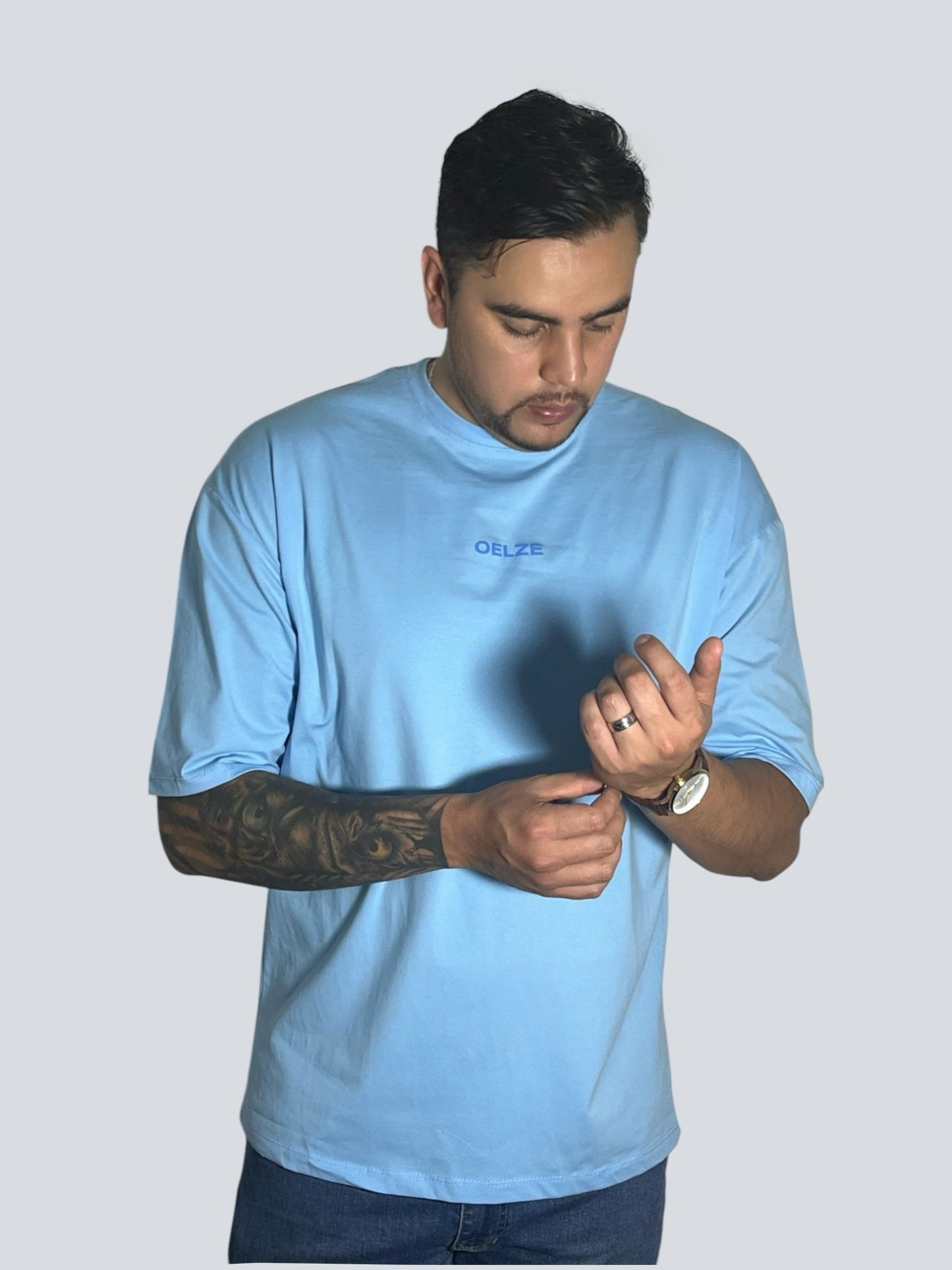 CAMISETA OVERSIZE TELA FRIA AZUL CAPRI