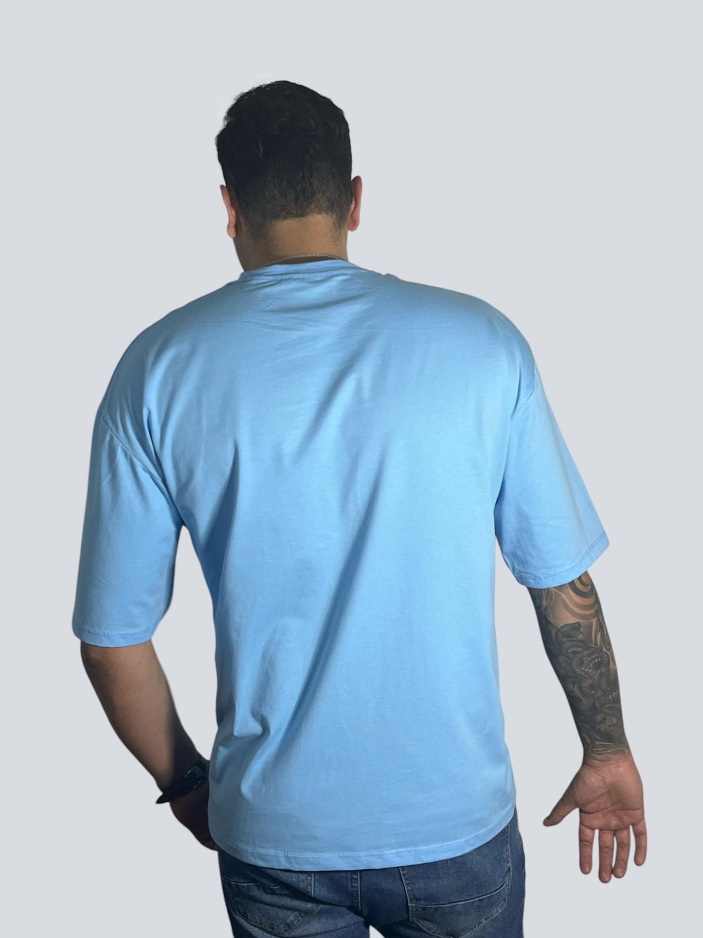 CAMISETA OVERSIZE TELA FRIA AZUL CAPRI