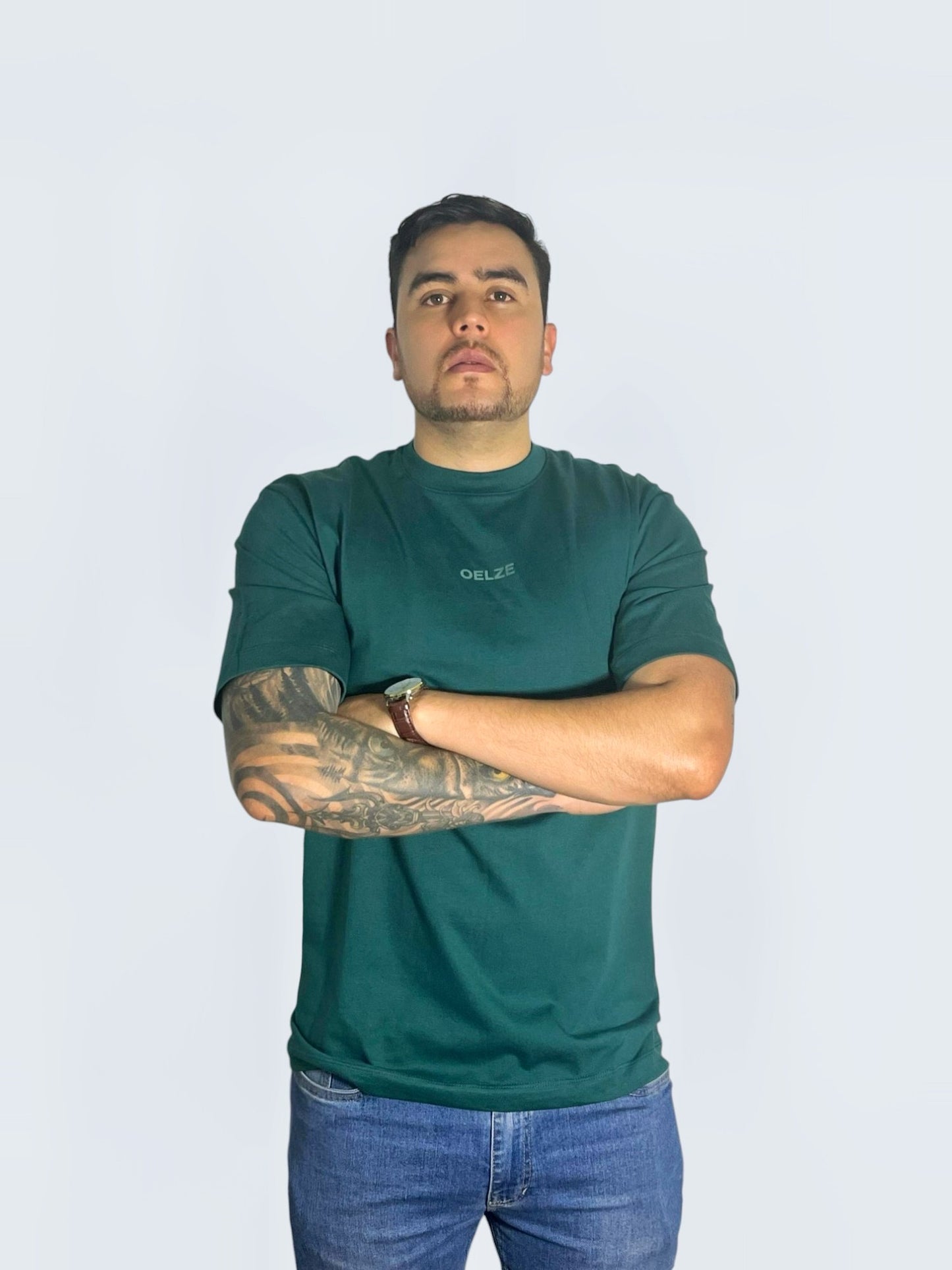 CAMISETA TELA PESADA 205G VERDE BOTELLA