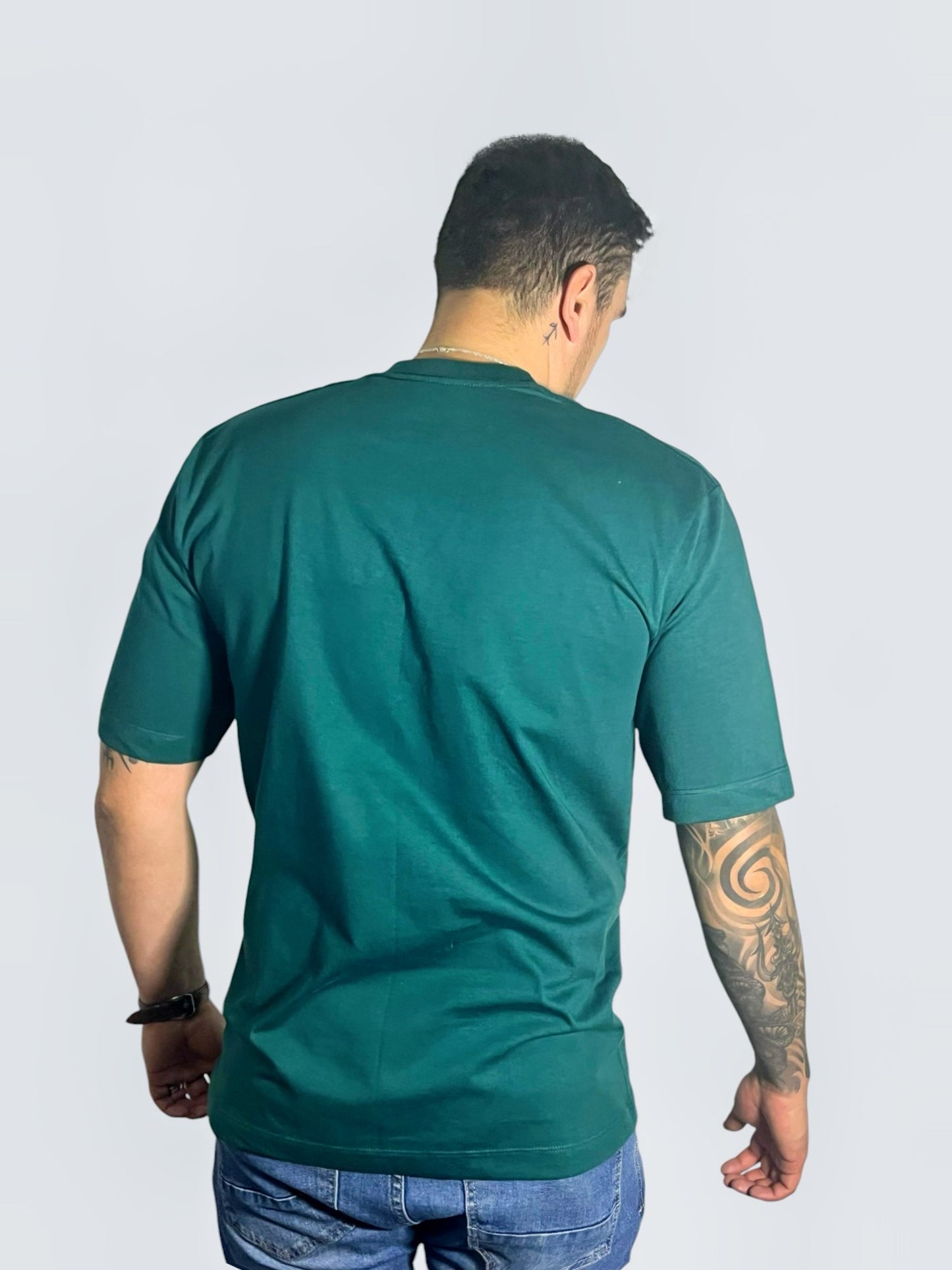 CAMISETA TELA PESADA 205G VERDE BOTELLA